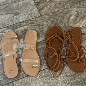 A New Day Women's Clear and Brown Sandals
